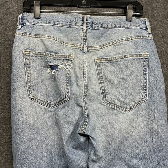Forever 21 Women's High Rise 29 Mom Distressed Light Wash Cotton Blue Jeans - Picture 5 of 8